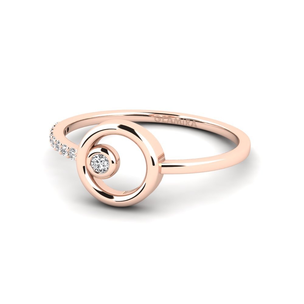 14k Oro Rosa Anillo Aina