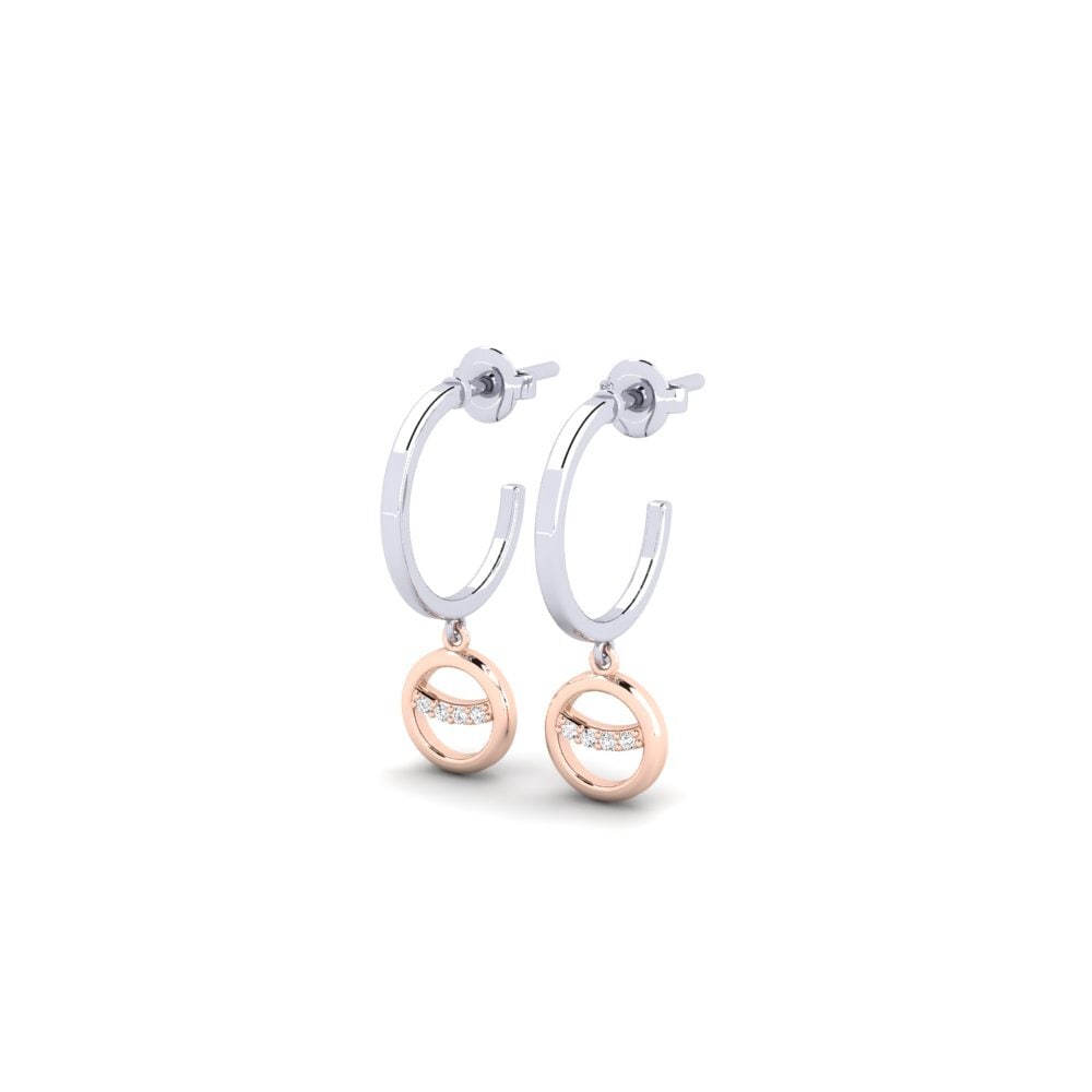 14ct White & Rose Gold Women's Earring Amamihe