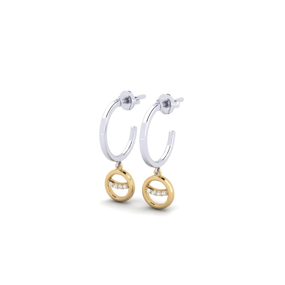 14ct White & Yellow Gold Women's Earring Amamihe