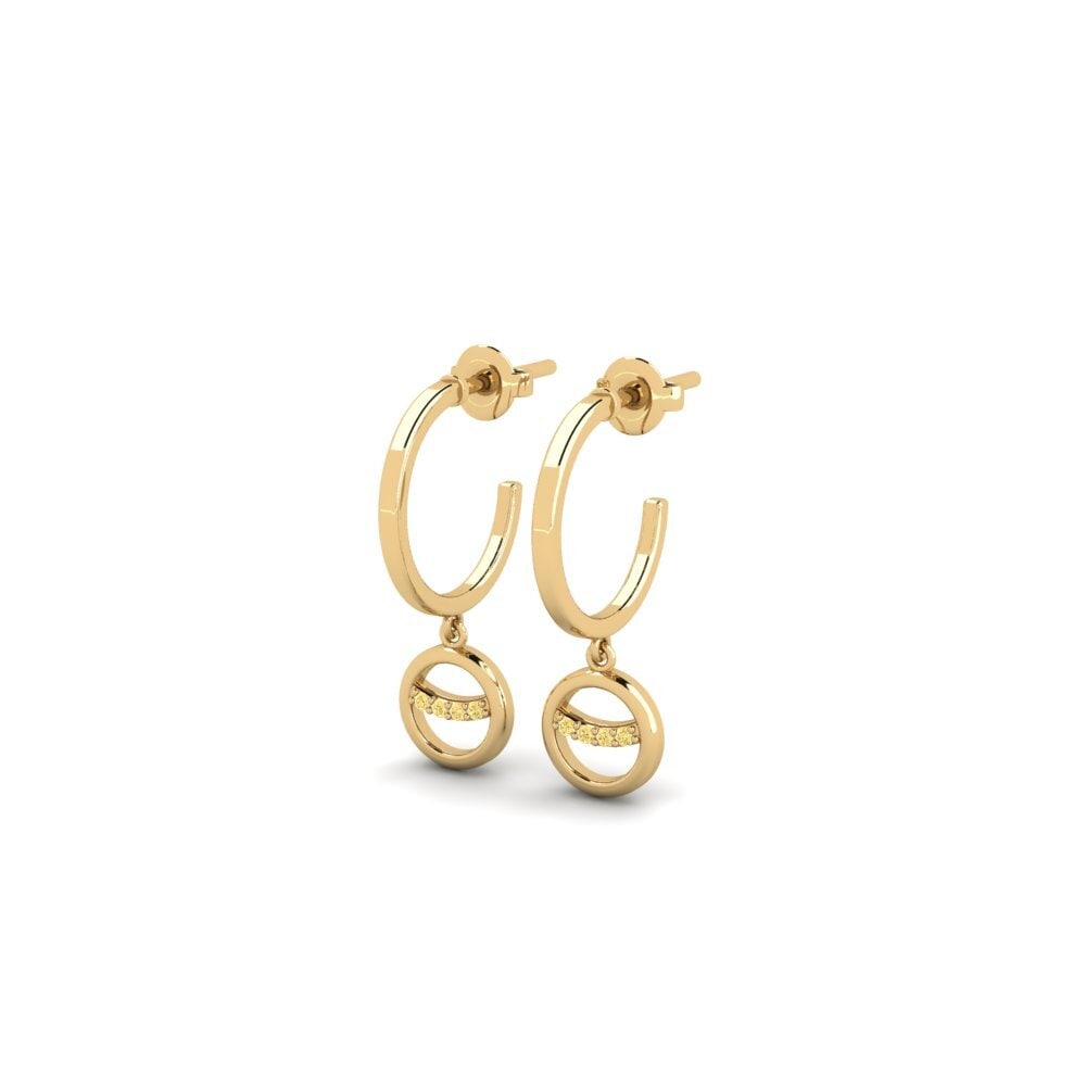 Diamante Amarillo Pendiente de mujer Amamihe