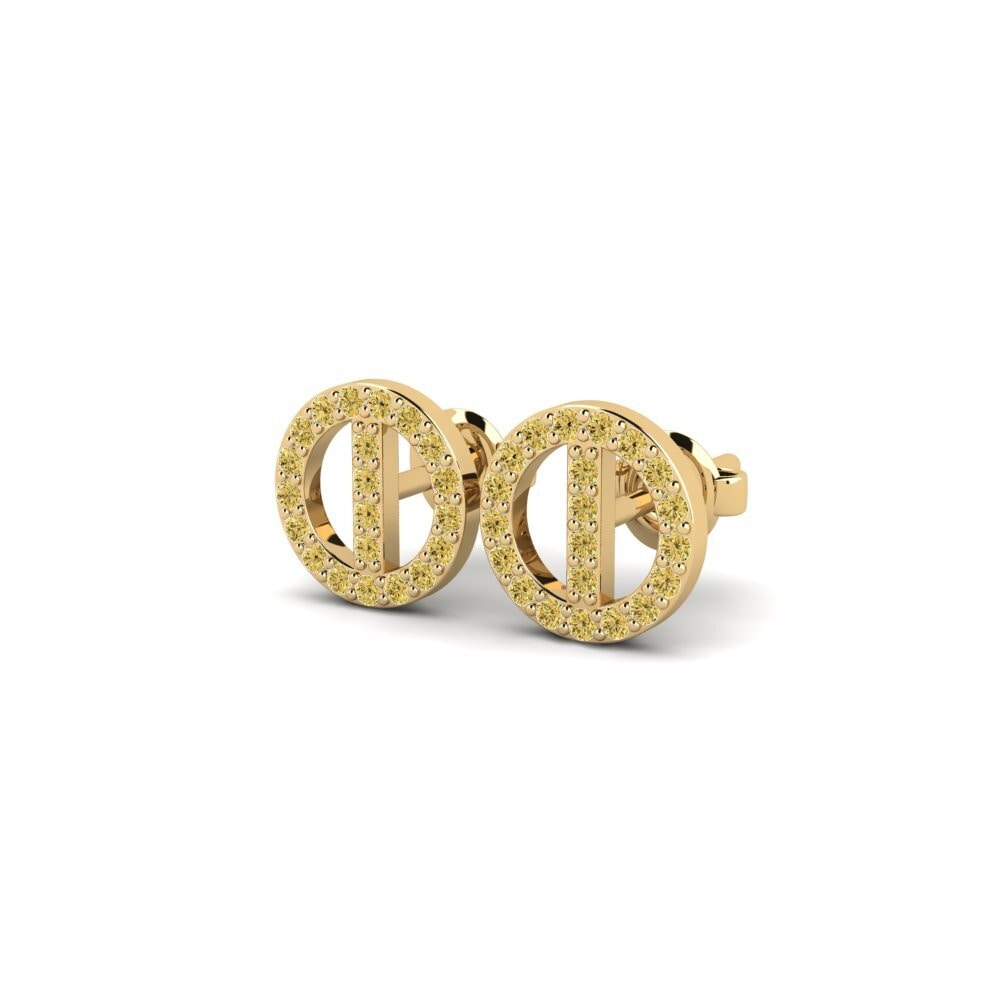 Diamante Amarillo Pendiente de mujer Atenka