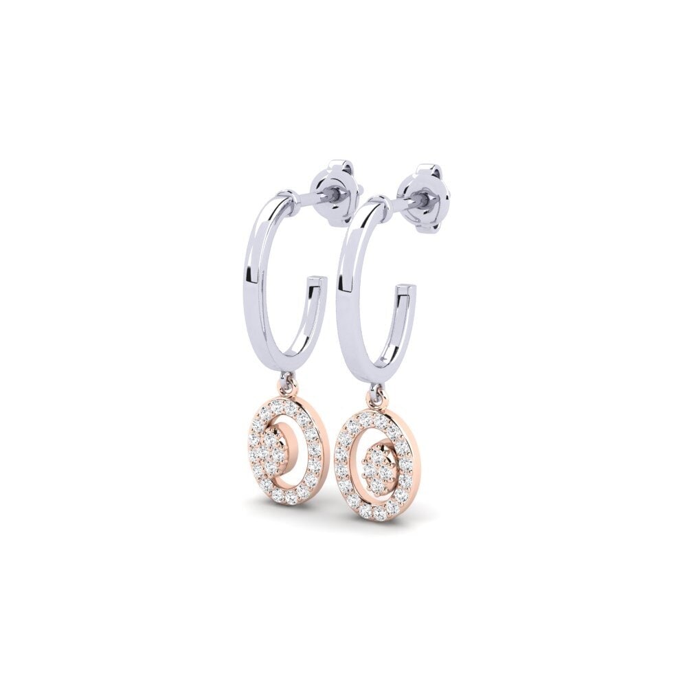 14ct White & Rose Gold Women's Earring Berde