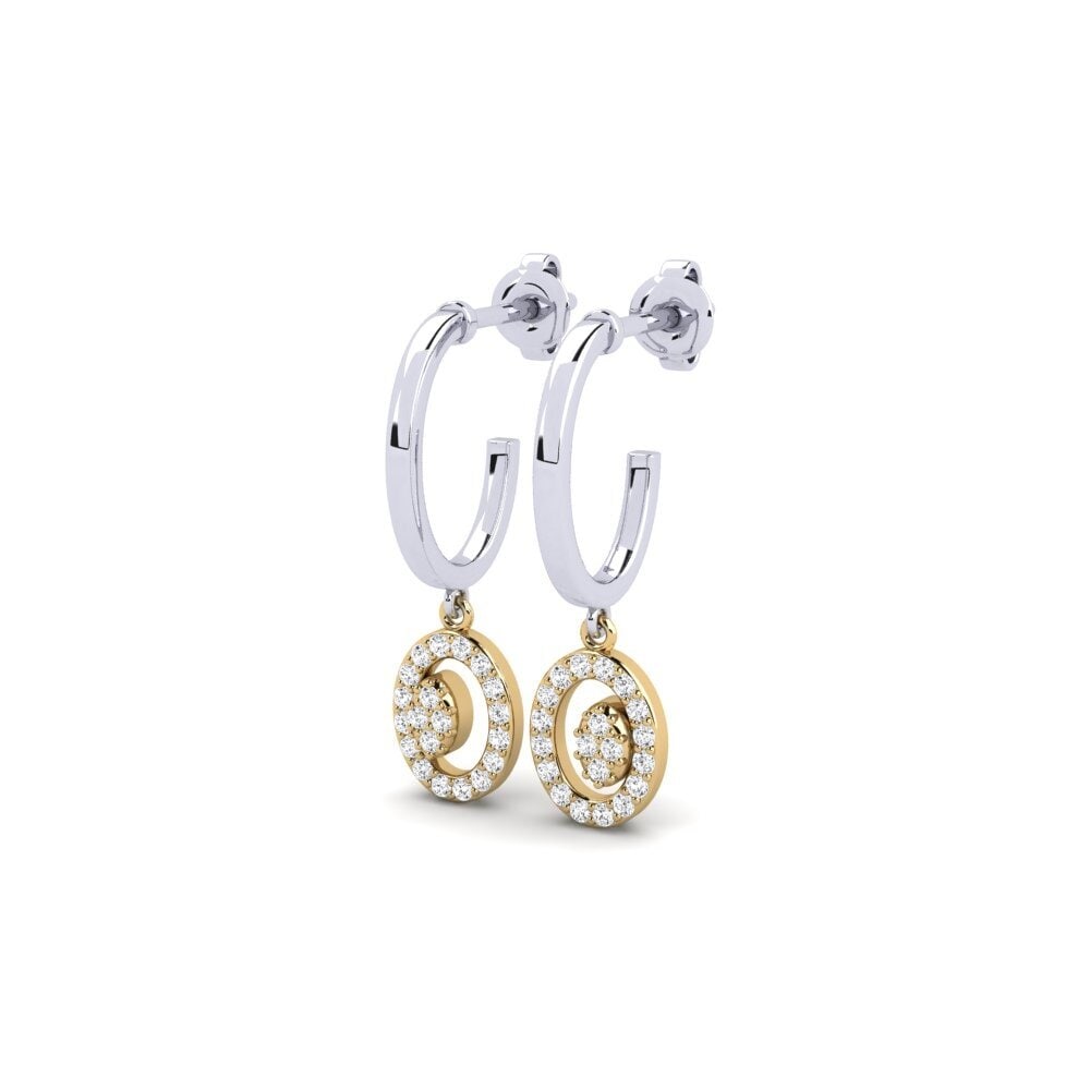 14ct White & Yellow Gold Women's Earring Berde
