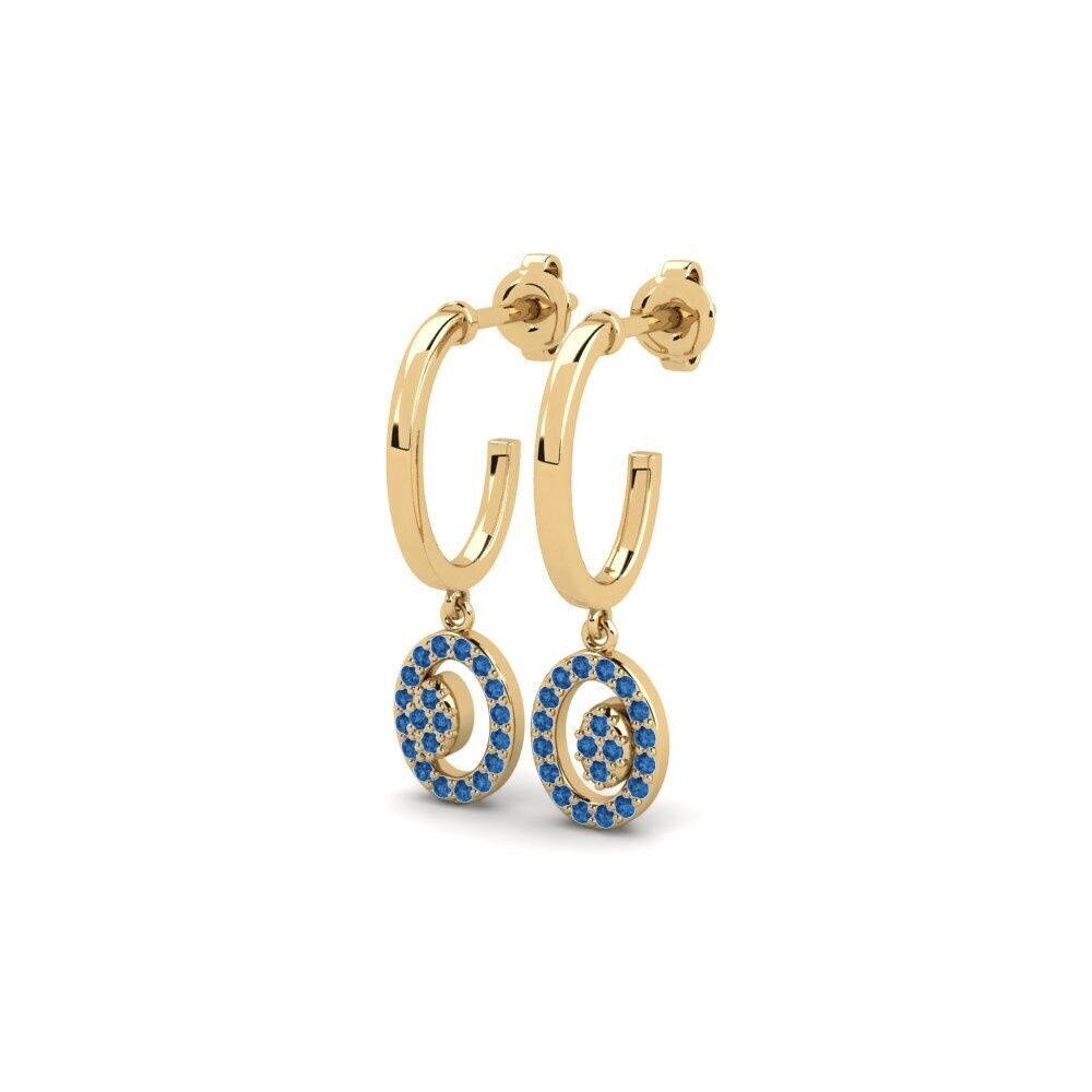 Zircônia azul escuro Brincos Feminino Berde