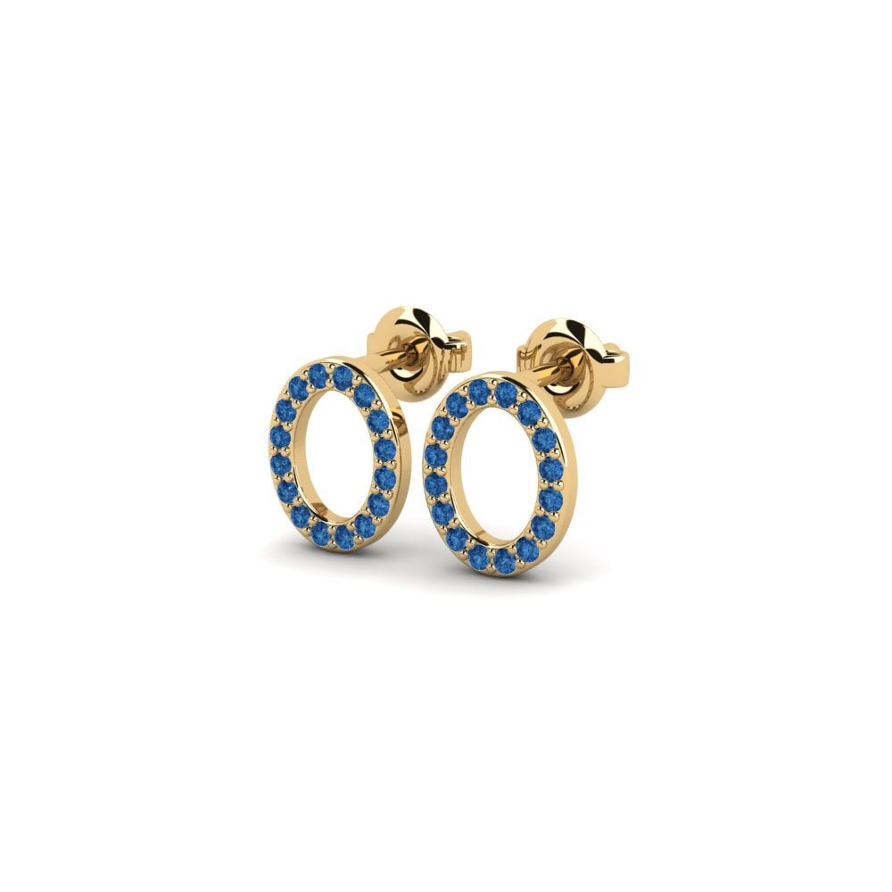 Zircônia azul escuro Brincos Feminino Biribila