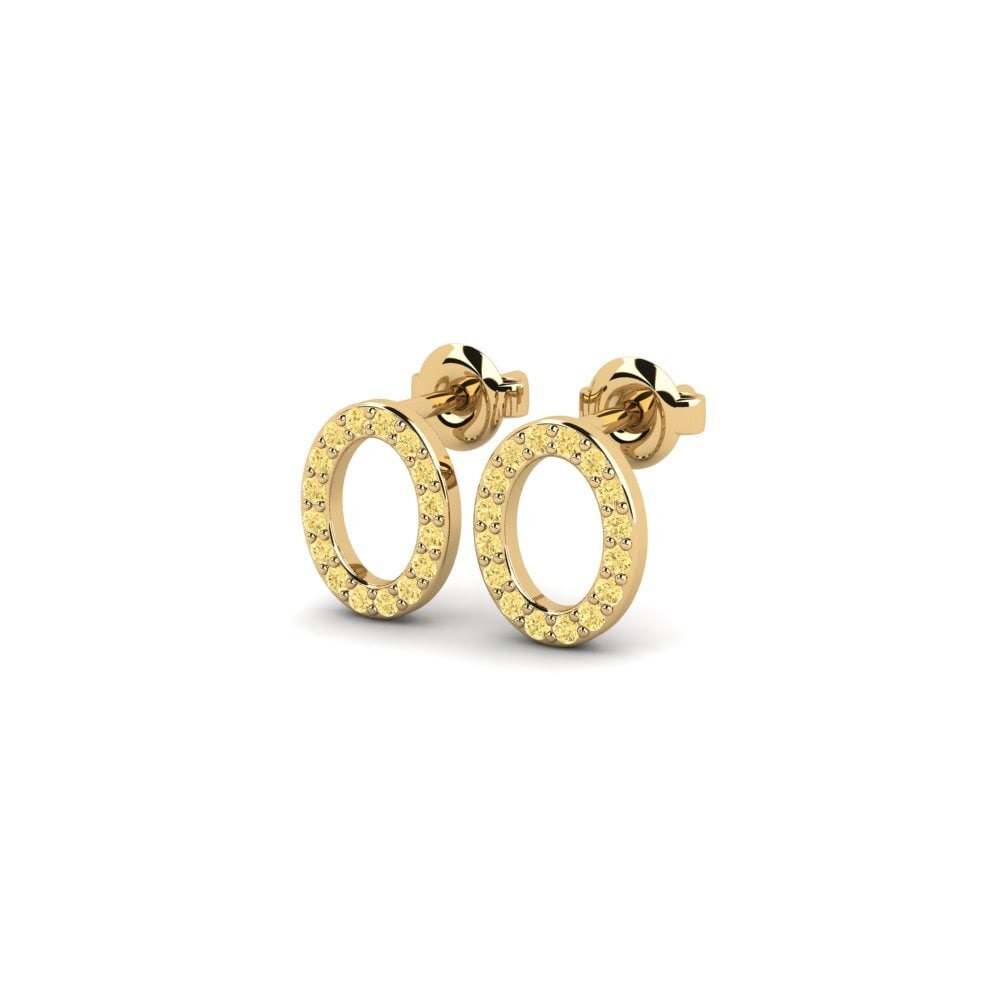 Diamante Amarillo Pendiente de mujer Biribila