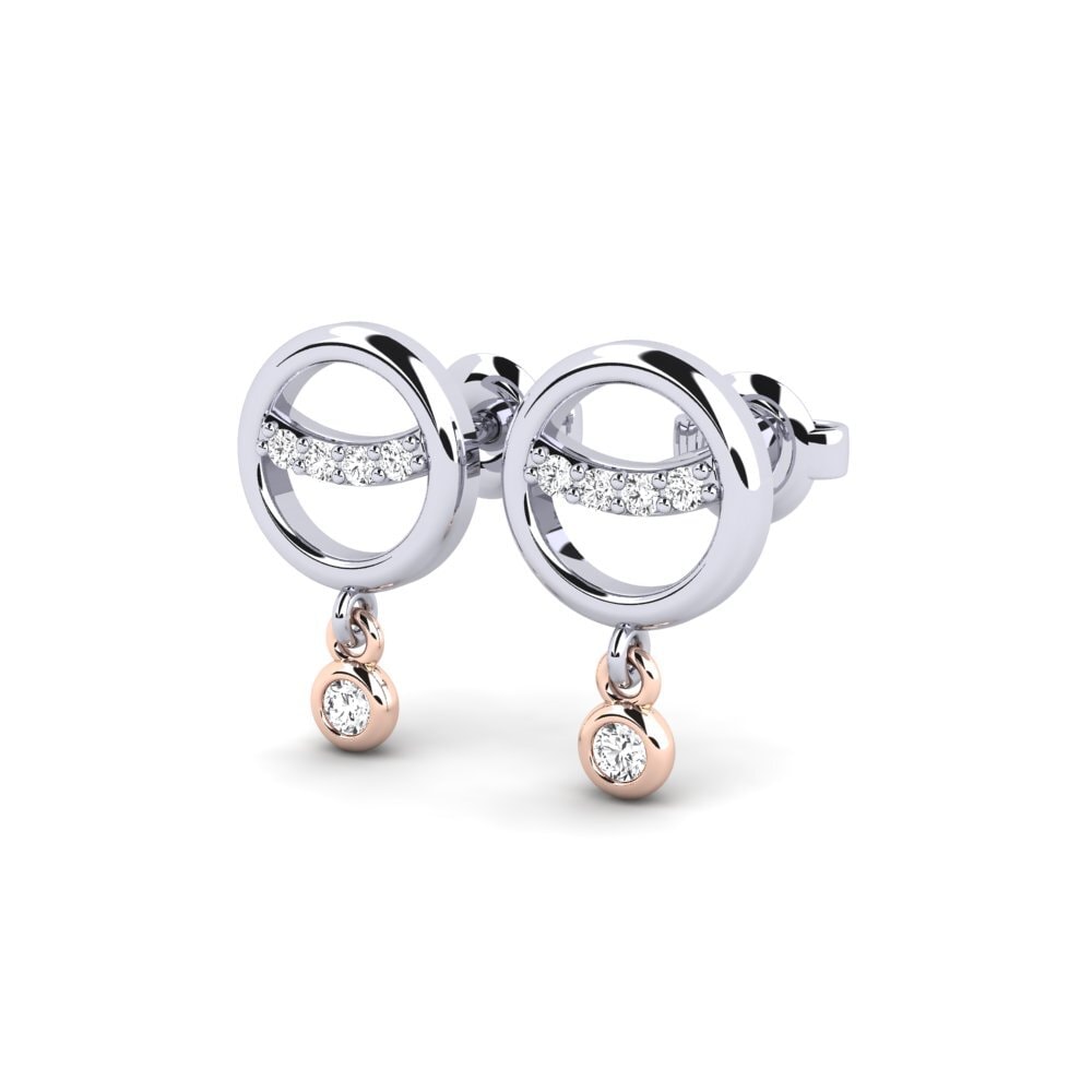 14ct White & Rose Gold Women's Earring Burigihe