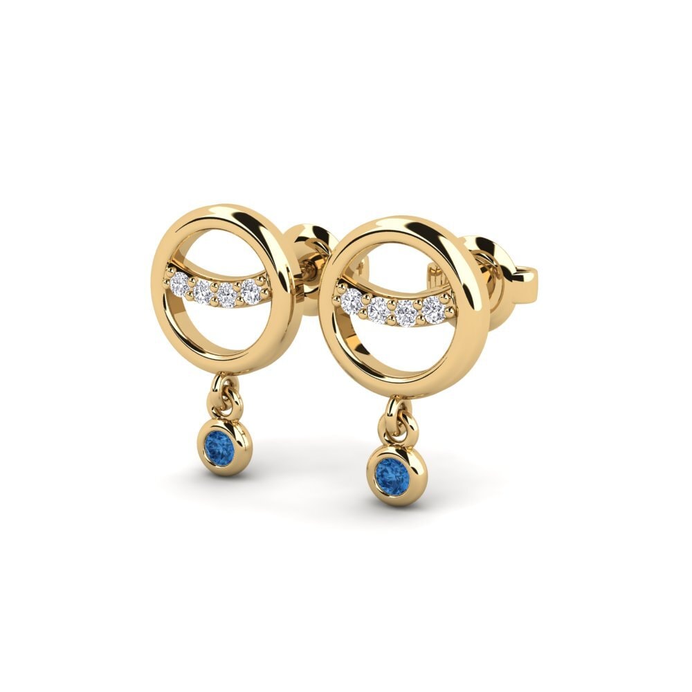 Zircônia azul escuro Brincos Feminino Burigihe