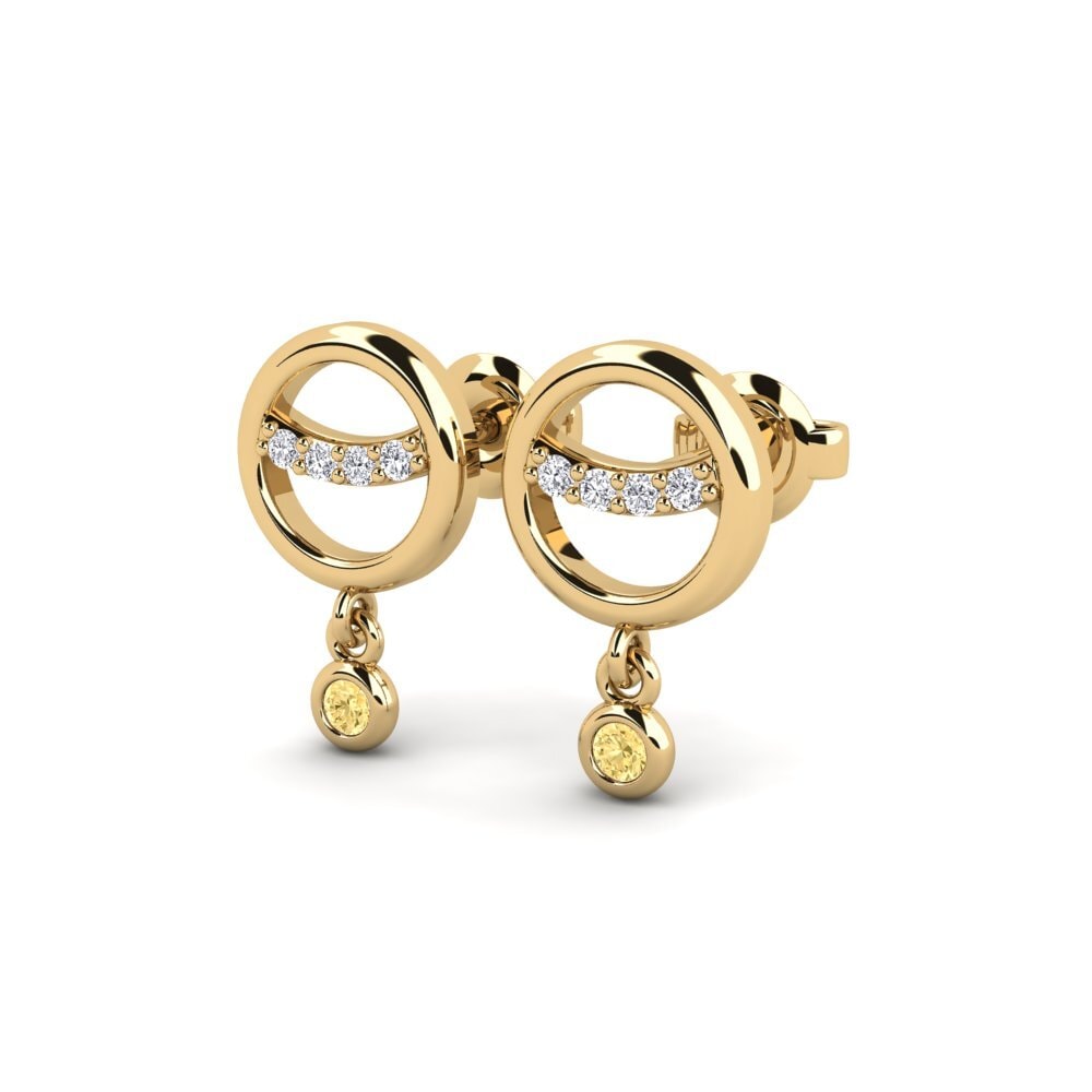 Diamante Amarillo Pendiente de mujer Burigihe