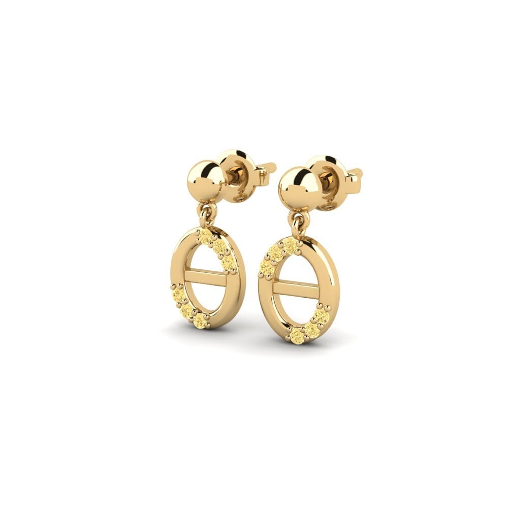 Diamante Amarillo Pendiente de mujer Corcra