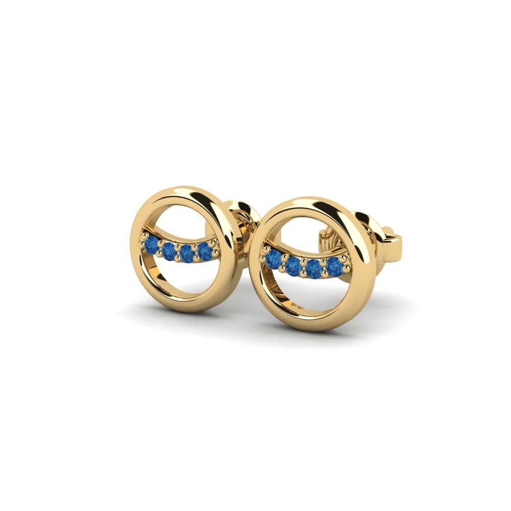 Zircônia azul escuro Brincos Feminino Dejjem