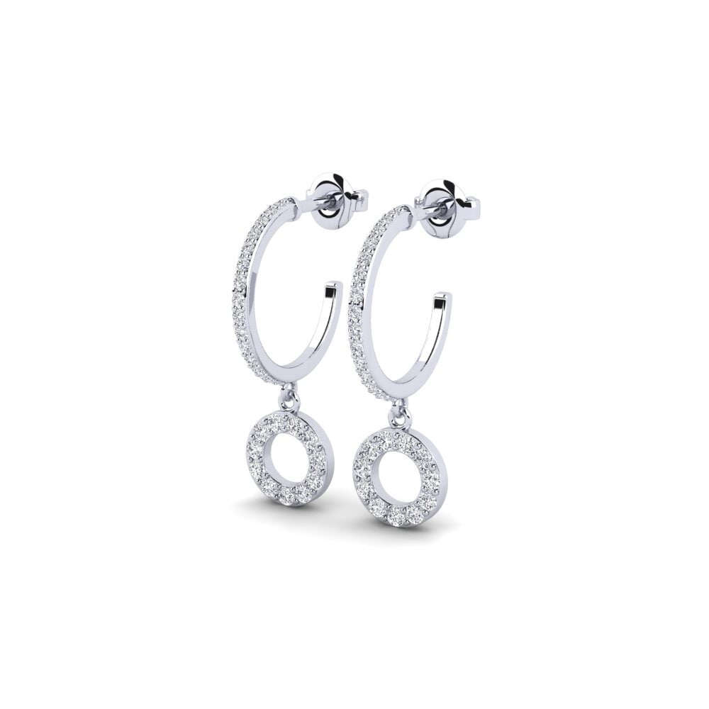 14k Oro Blanco Pendiente de mujer Esengo
