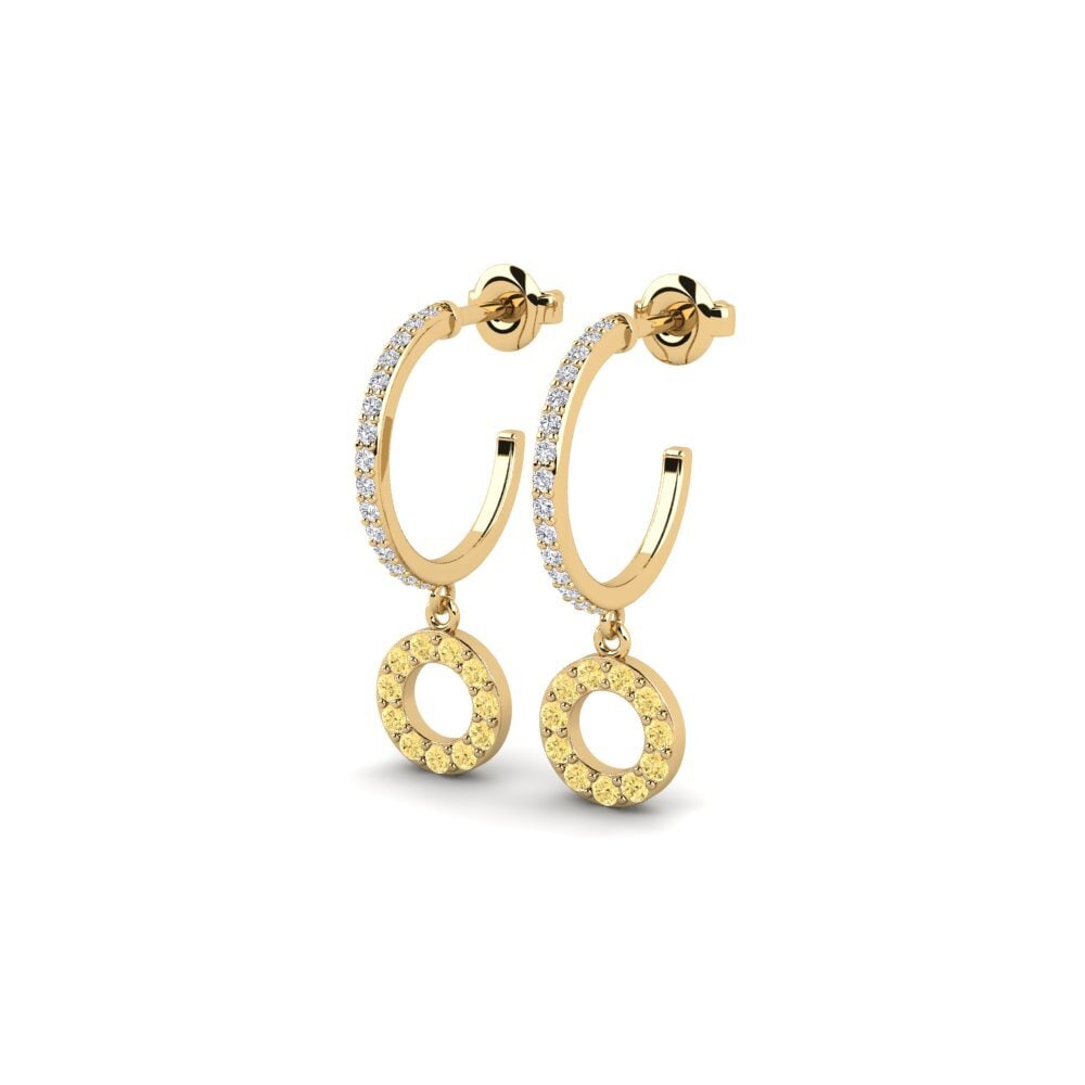 Diamante Amarillo Pendiente de mujer Esengo