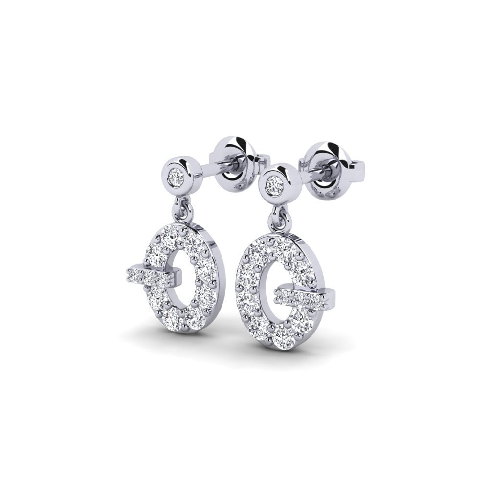 14k Oro Blanco Pendiente de mujer Gbemu