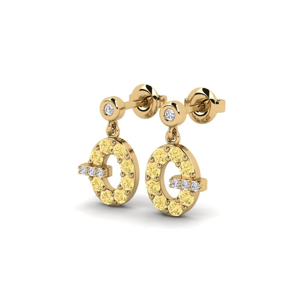 Diamante Amarillo Pendiente de mujer Gbemu