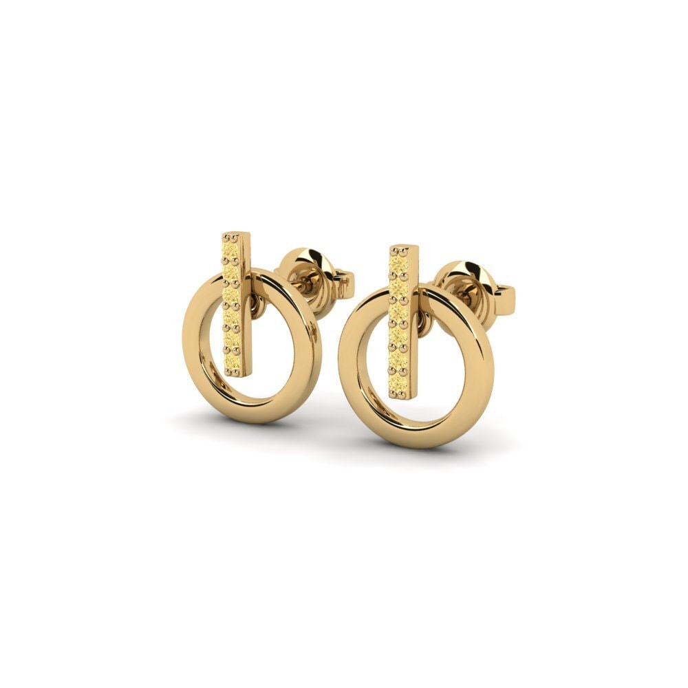 Diamante Amarillo Pendiente de mujer Glic