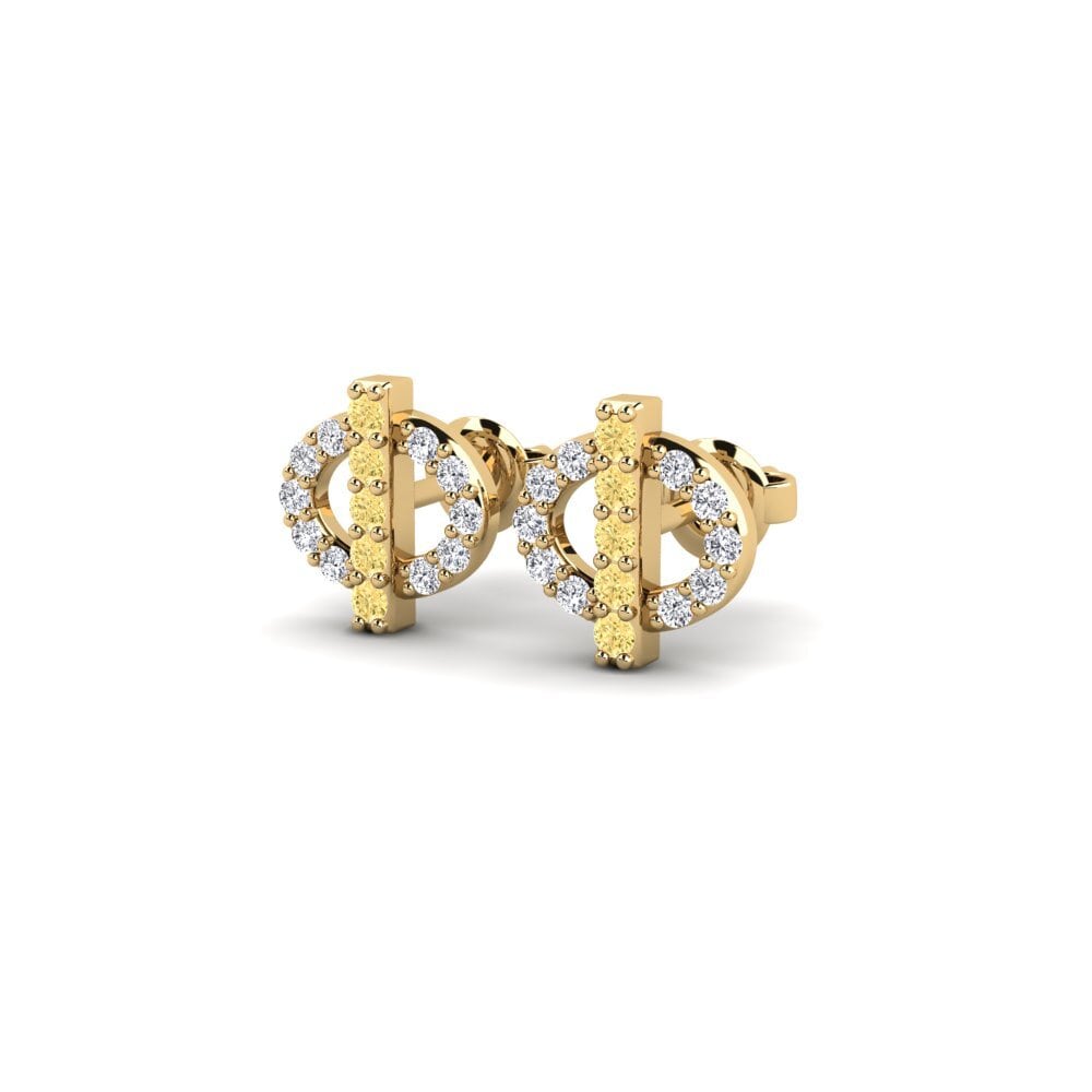 Diamante Amarillo Pendiente de mujer Grien