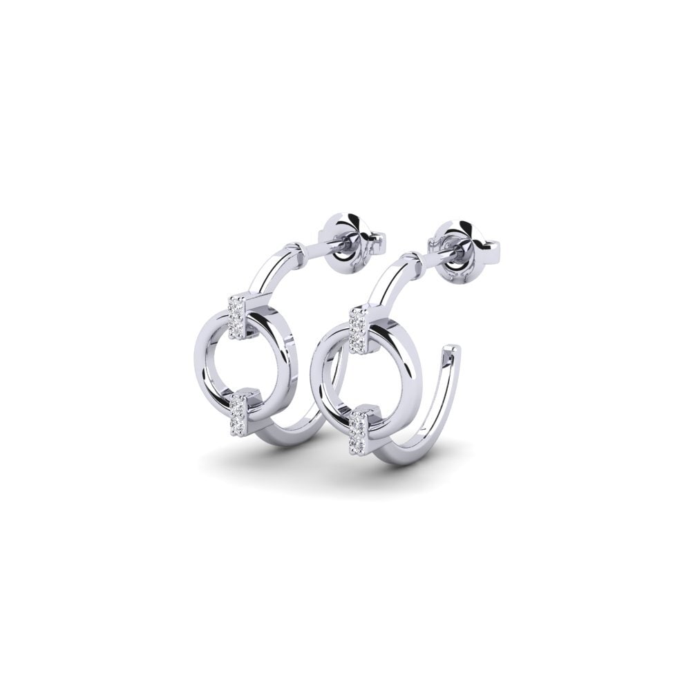 14k Oro Blanco Pendiente de mujer Kegun
