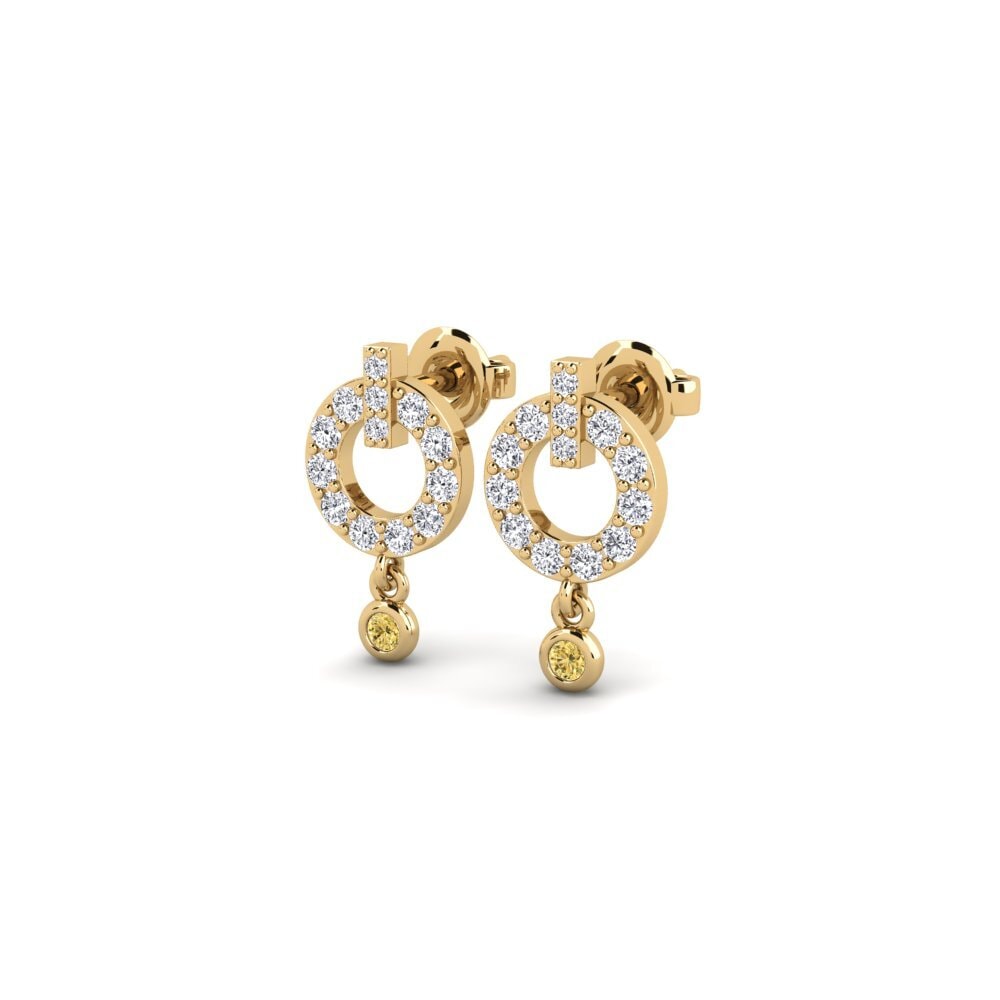 Diamante Amarillo Pendiente de mujer Kunzwa