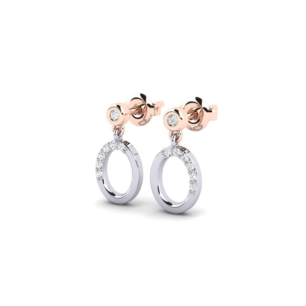 14ct White & Rose Gold Women's Earring Mfusa