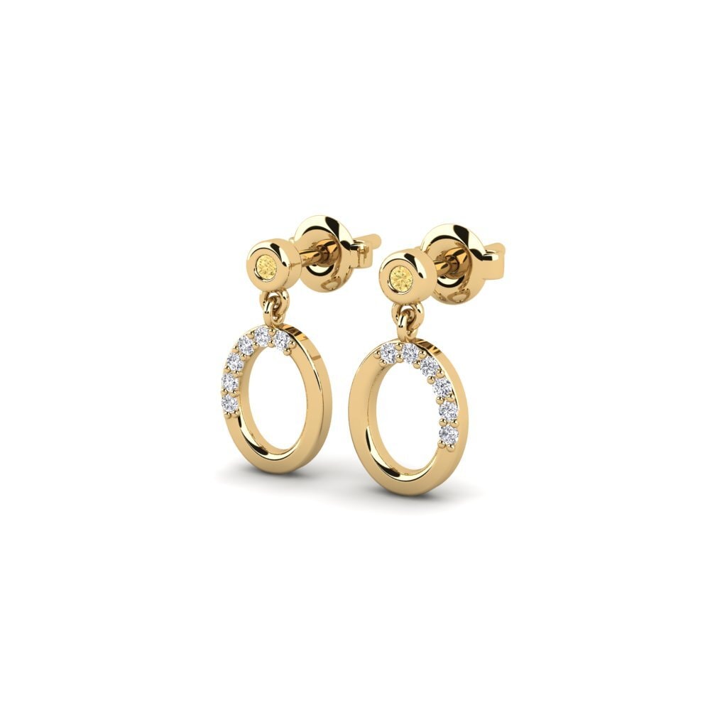 Diamante Amarillo Pendiente de mujer Mfusa
