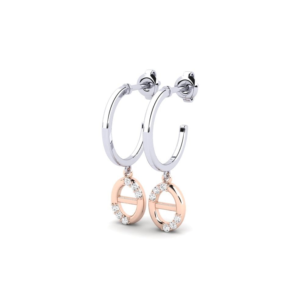 14ct White & Rose Gold Women's Earring Papura