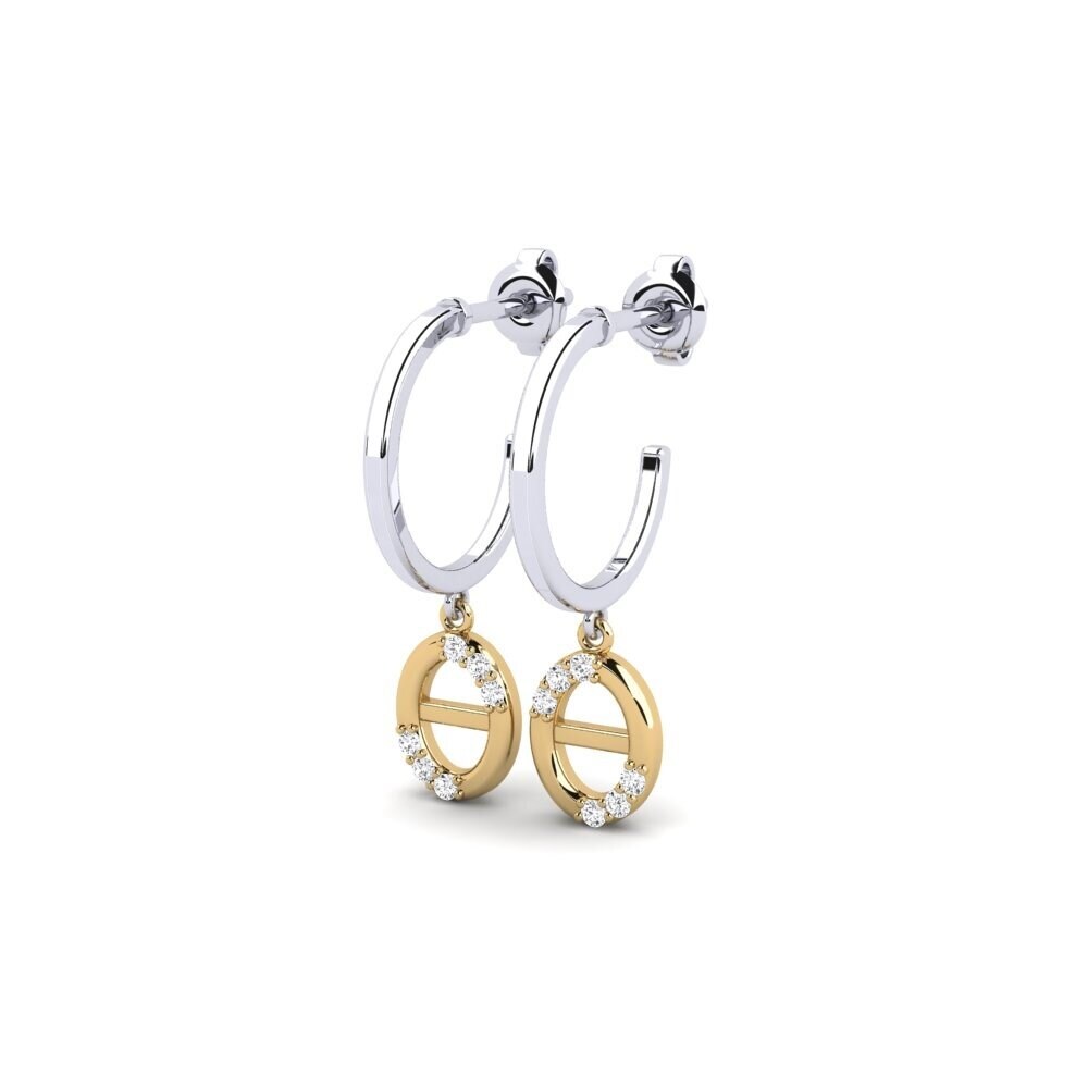 14ct White & Yellow Gold Women's Earring Papura