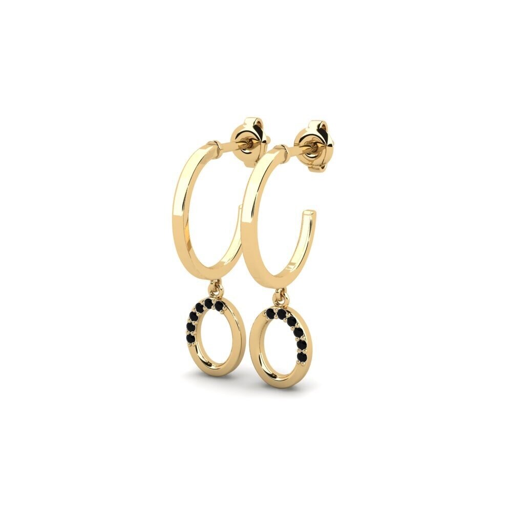 Safira negra Brincos Feminino Pherese