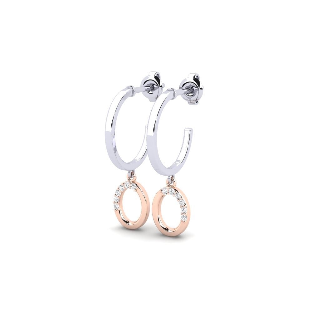 14ct White & Rose Gold Women's Earring Pherese