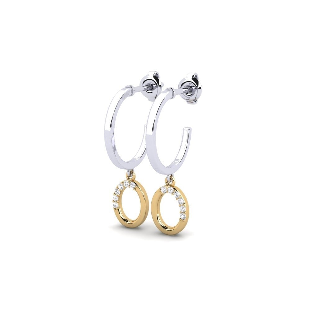 14ct White & Yellow Gold Women's Earring Pherese