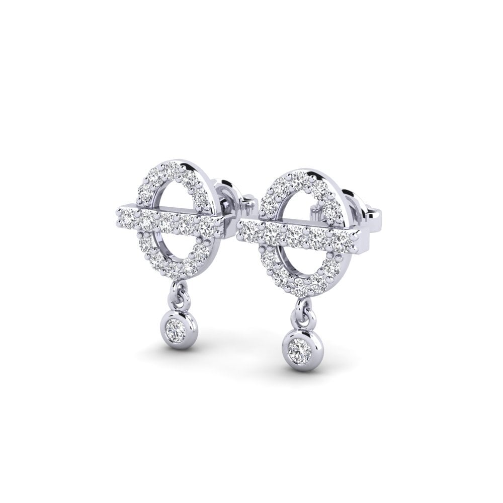 14k Oro Blanco Pendiente de mujer Rohelinar