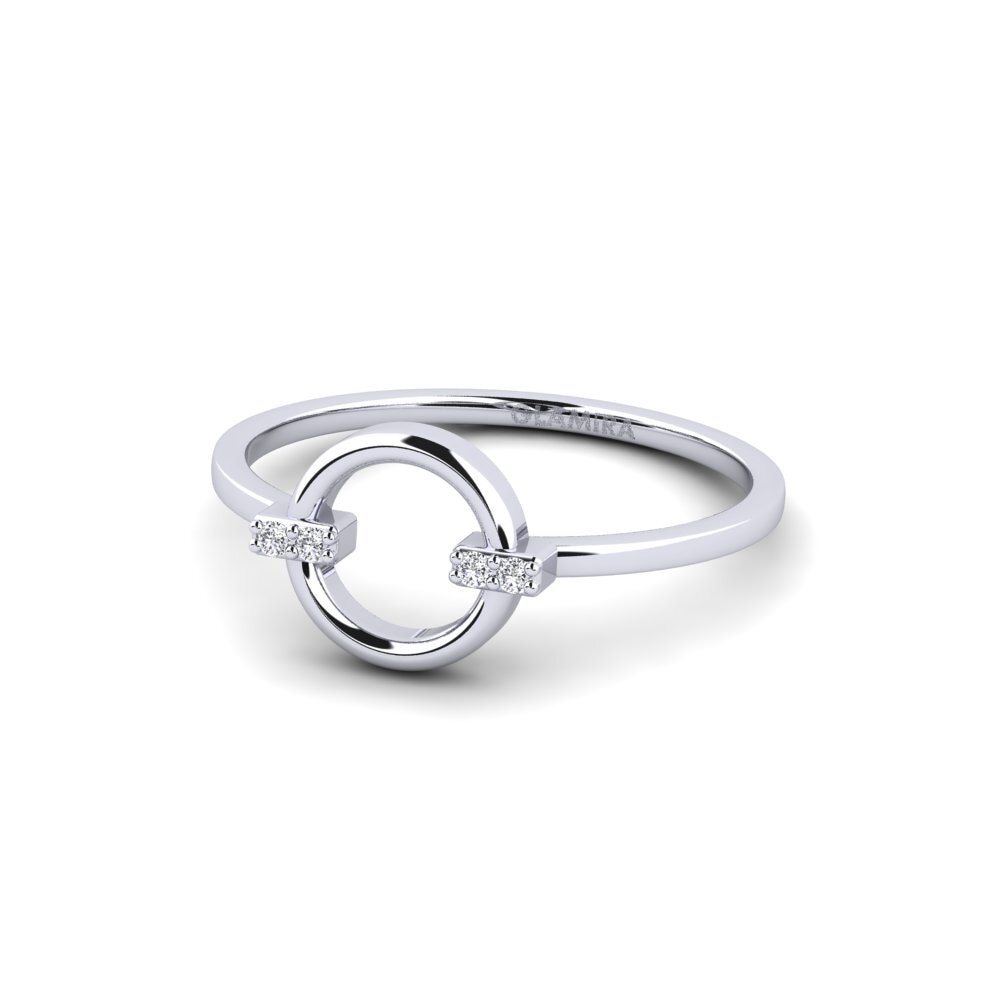 14k Oro Blanco Anillo Semper