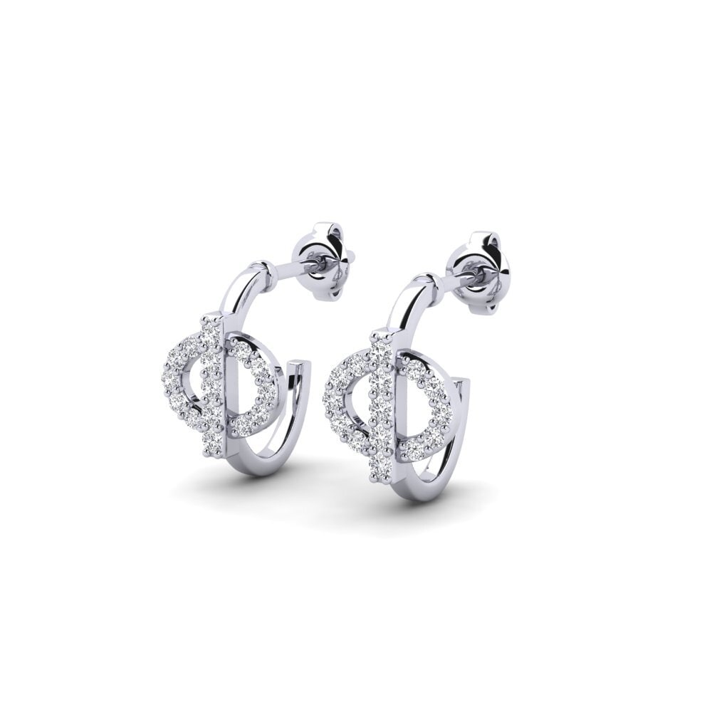 14k Oro Blanco Pendiente de mujer Sider