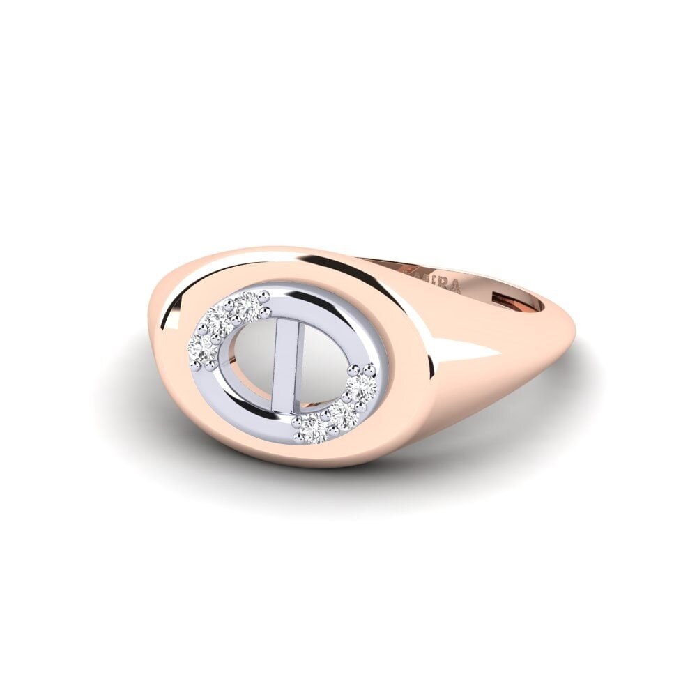 14k Oro Rosa & Blanco Anillo Ungu