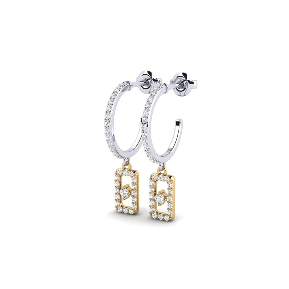 14ct White & Yellow Gold Women's Earring Aperira