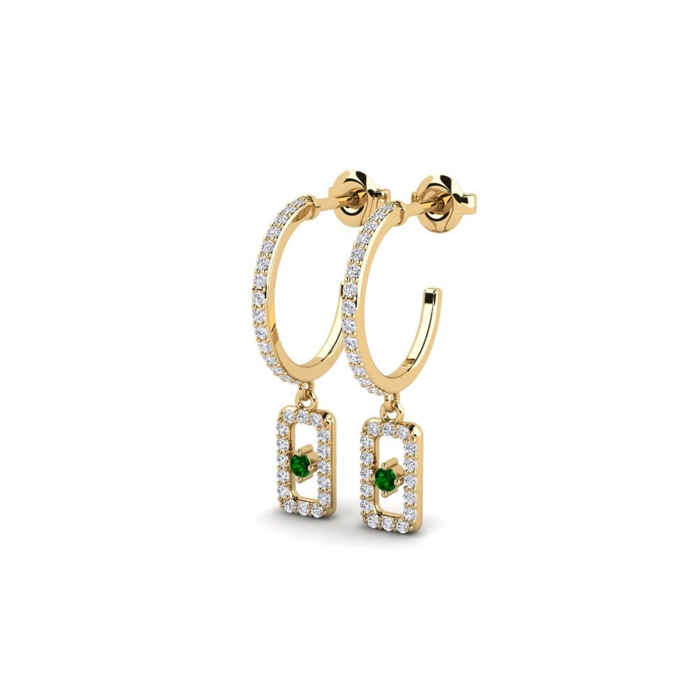 Zircônia Verde Brincos Feminino Aperira