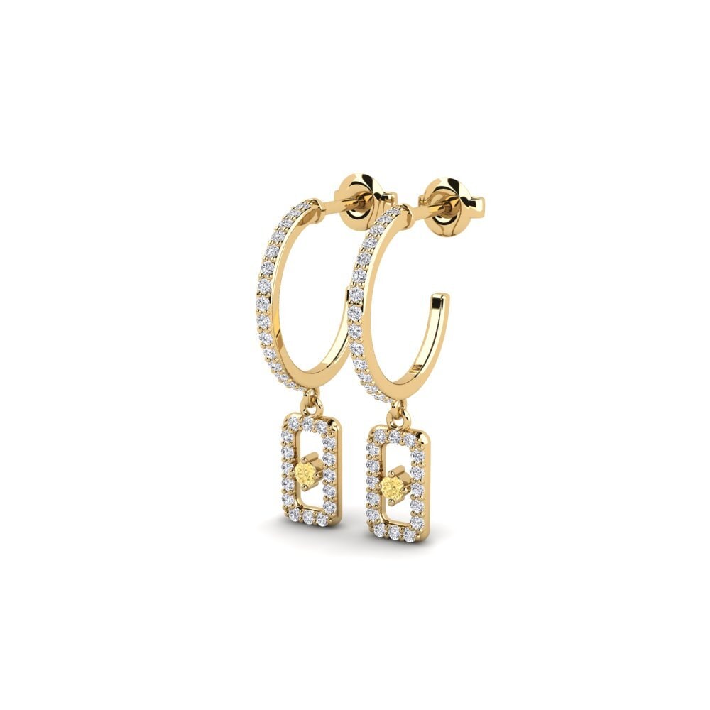 Diamante Amarillo Pendiente de mujer Aperira