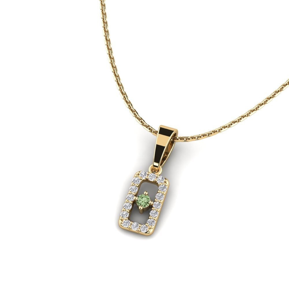 Diamante Verde Colgante de Mujer Apirilaa