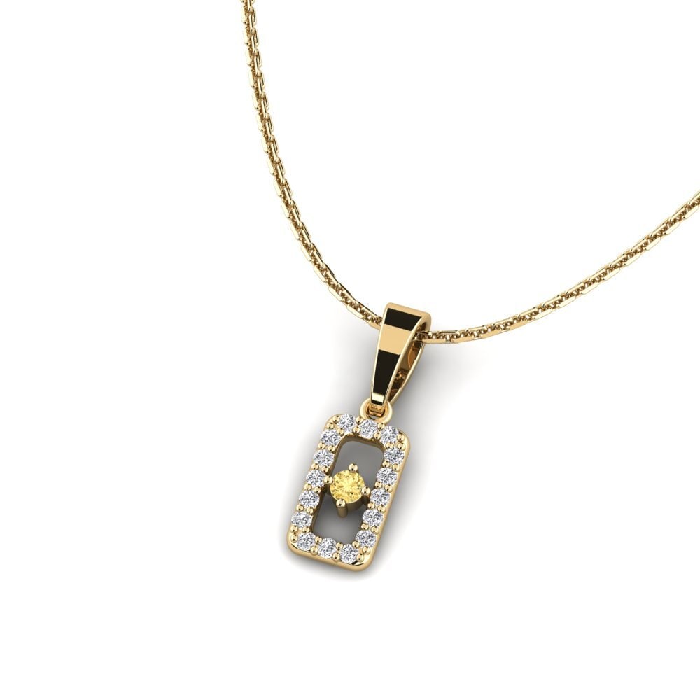 Diamante Amarillo Colgante de Mujer Apirilaa