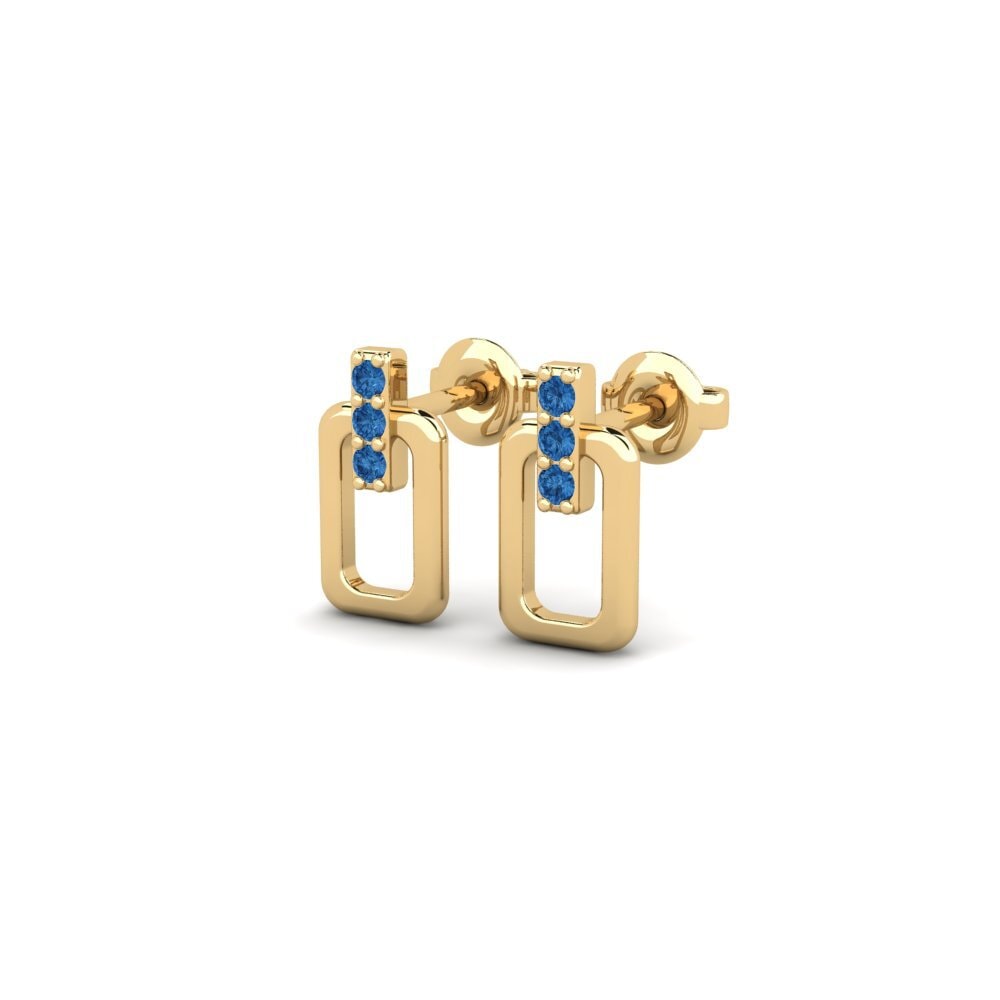 Zircônia azul escuro Brincos Feminino Arrosa