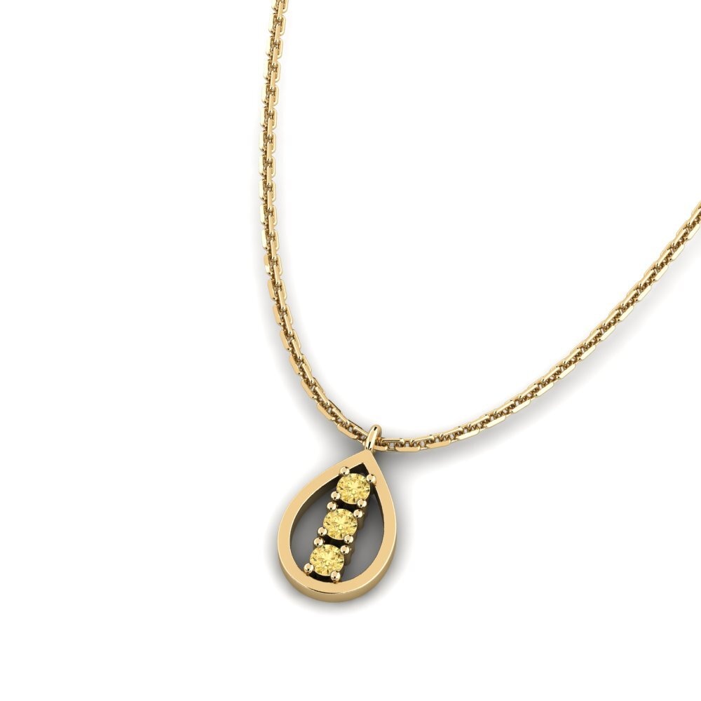 Diamante Amarillo Collar de Mujer Atkal