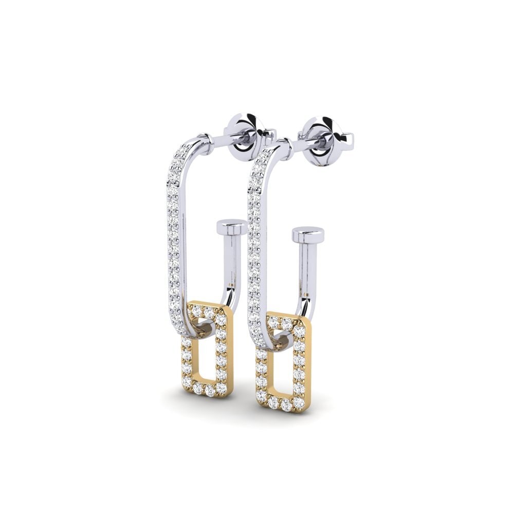 14ct White & Yellow Gold Women's Earring Balandis