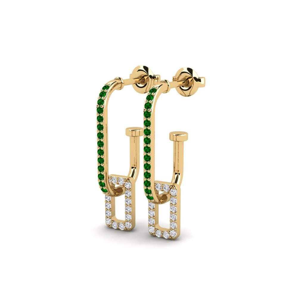 Zircônia Verde Brincos Feminino Balandis