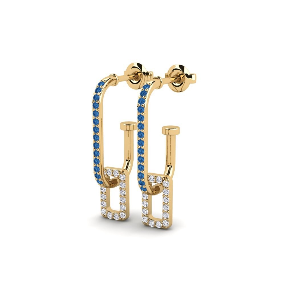Zircônia azul escuro Brincos Feminino Balandis