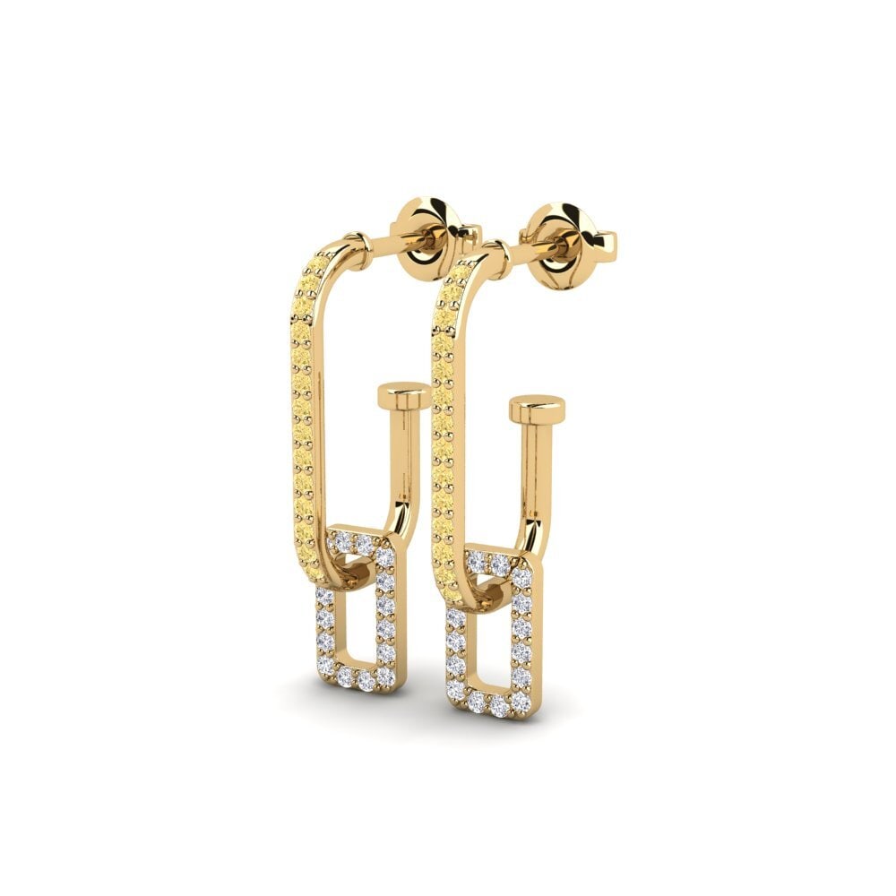 Diamante Amarillo Pendiente de mujer Balandis