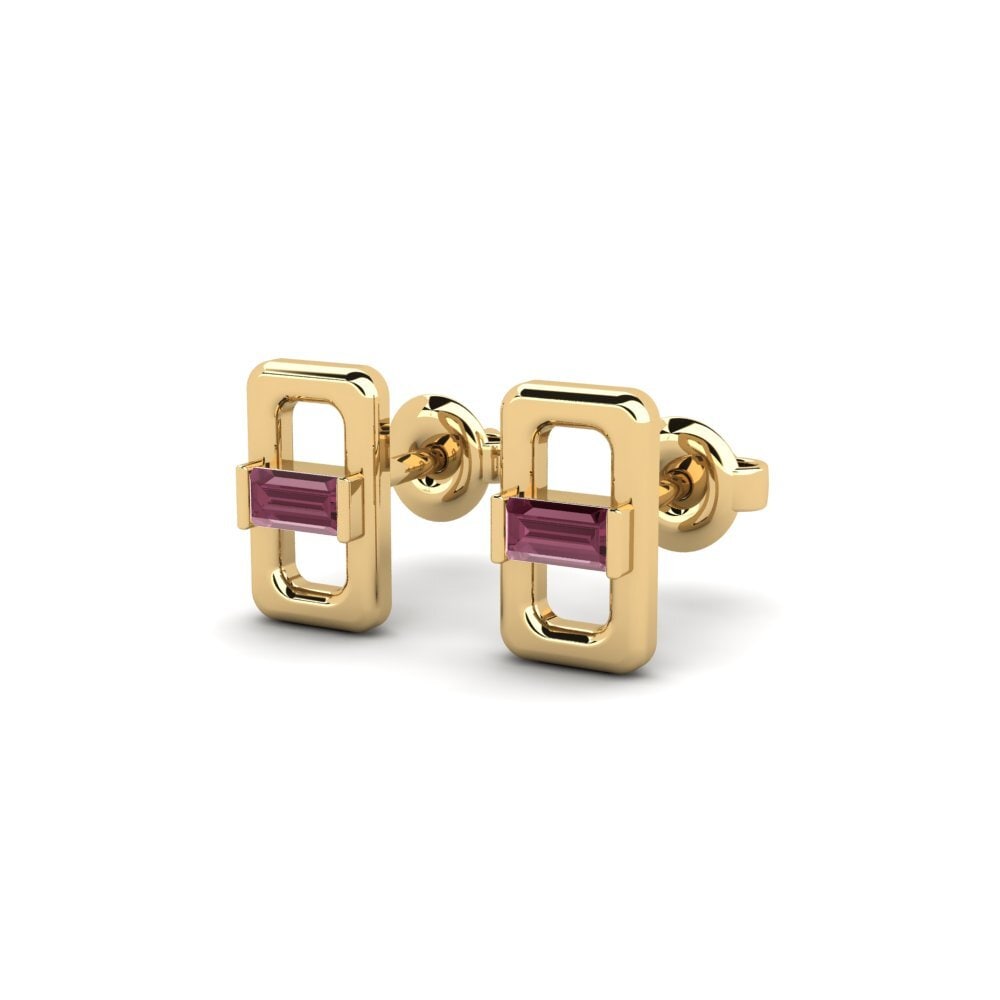 Rhodolite Garnet Women's Earring Bilenman
