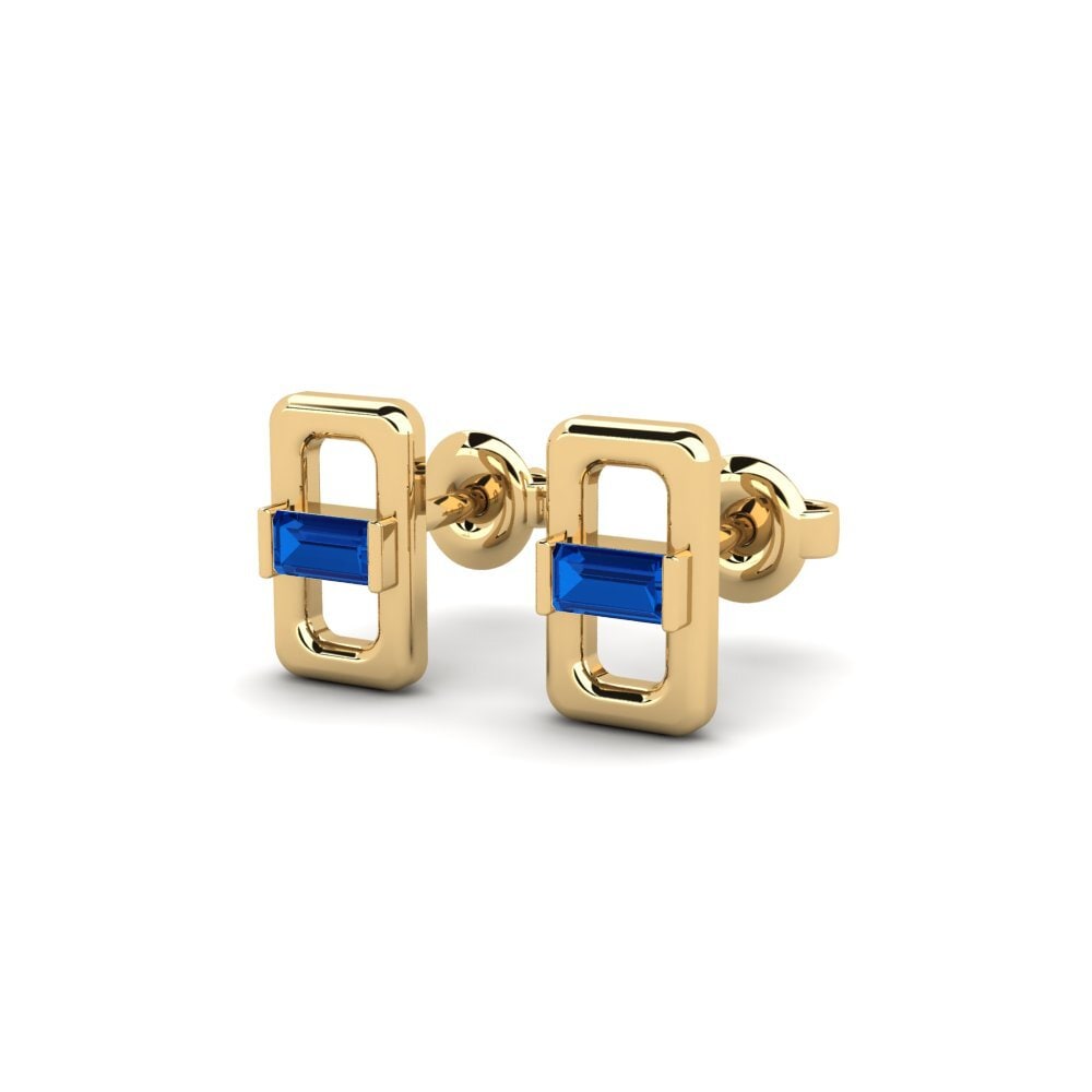 Zircônia azul escuro Brincos Feminino Bilenman