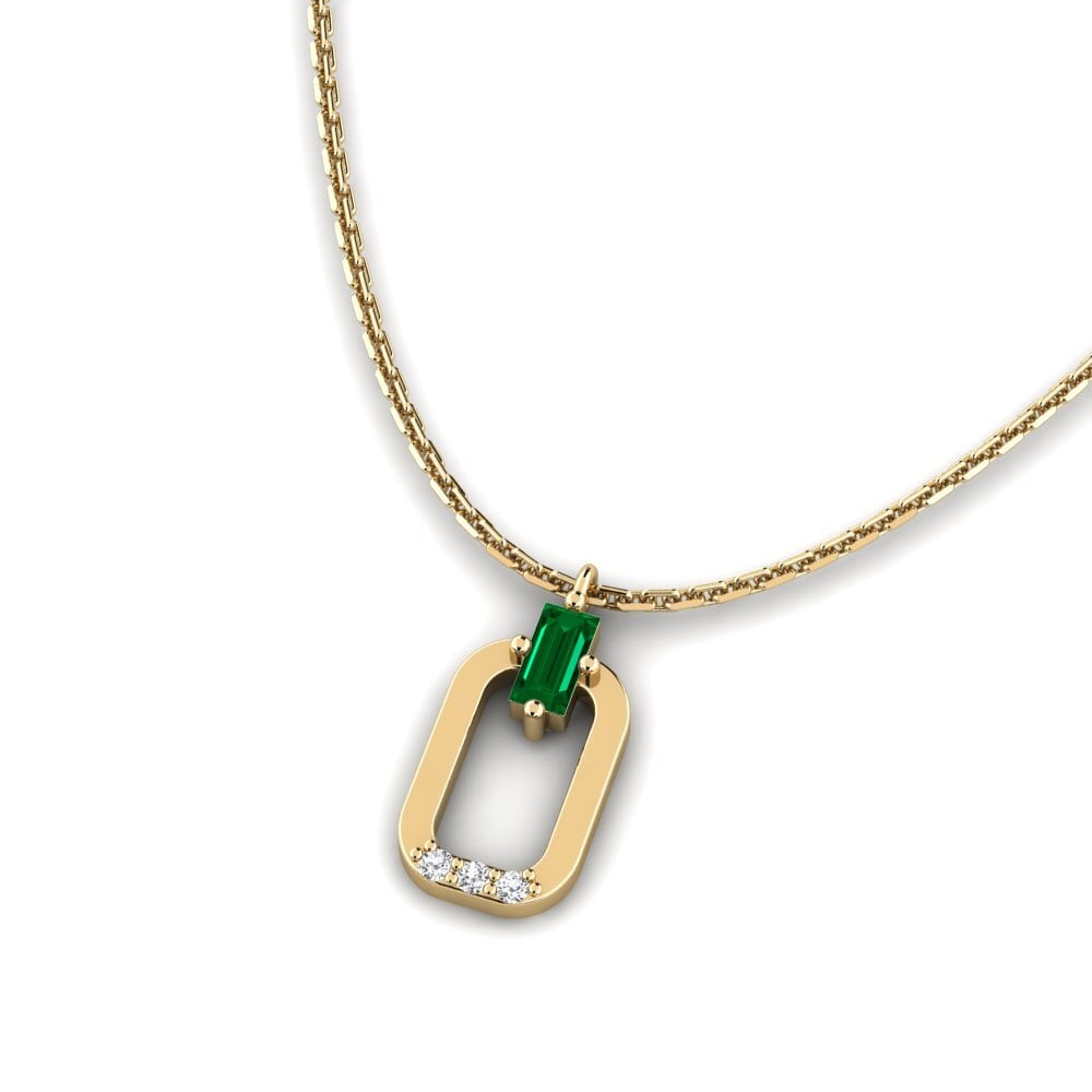 Green Zirconia Women's Necklace Bleikur