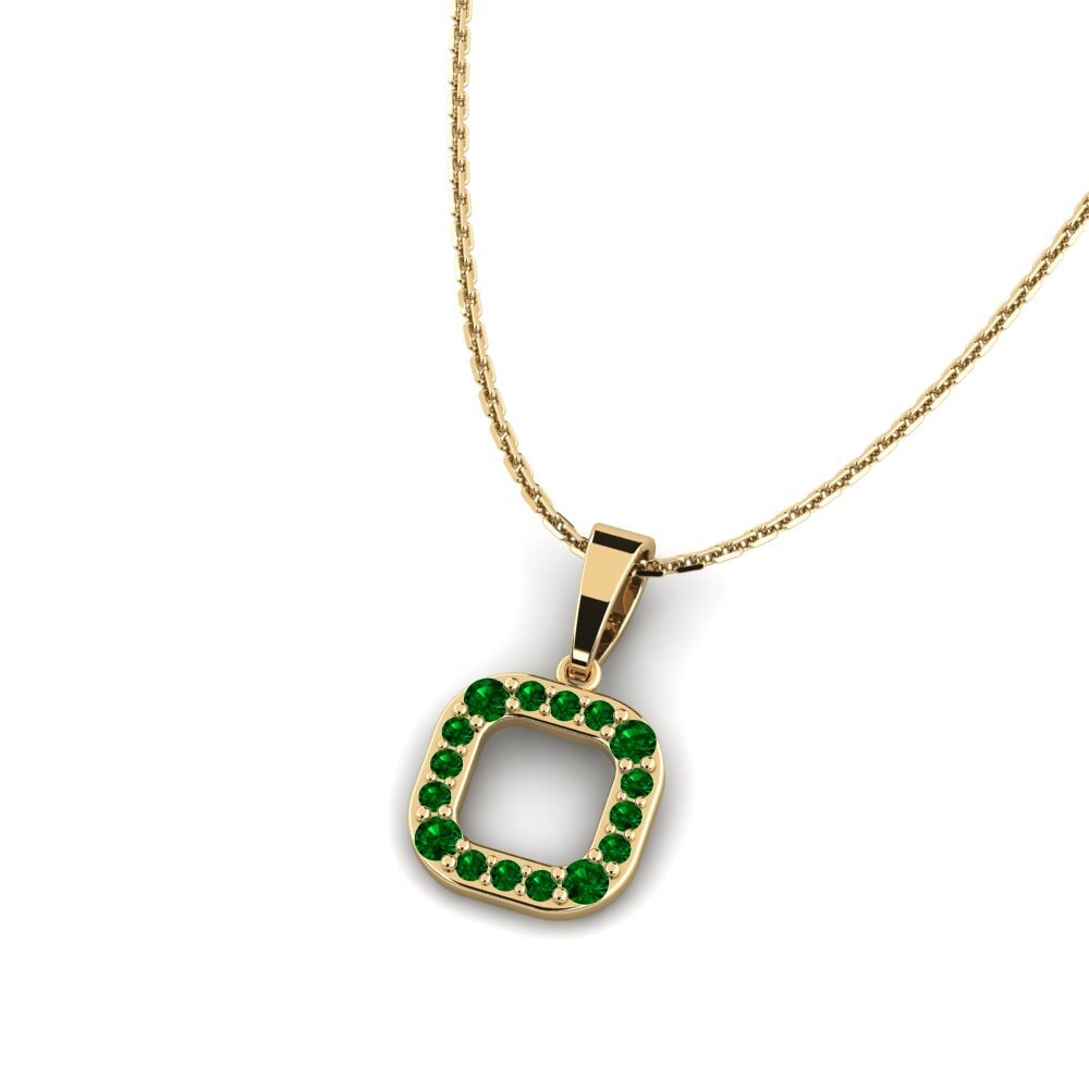 Green Zirconia Women's Pendant Cadrado