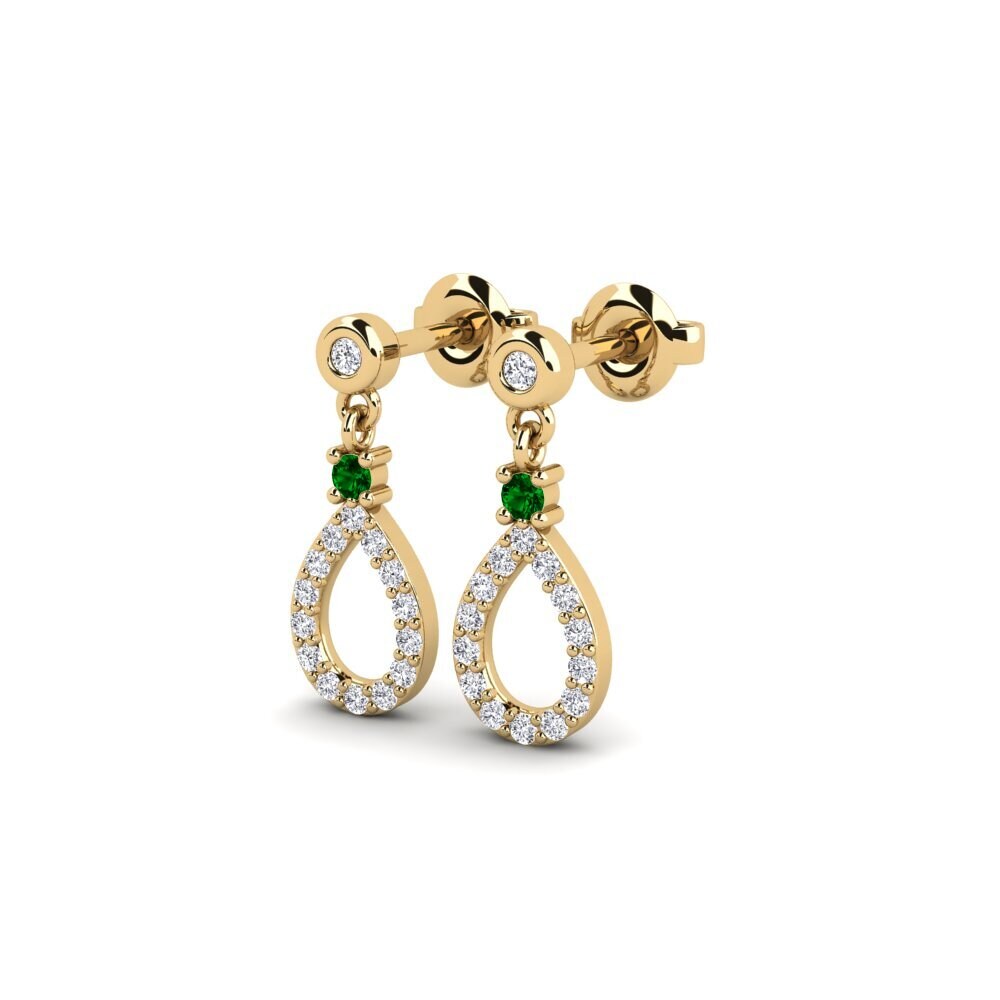 Zircônia Verde Brincos Feminino Csepp
